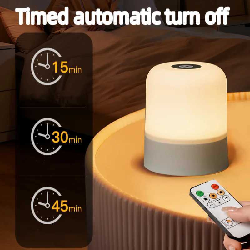 Touch LED Night Light USB-Powered 3 Color Modes Without Remote Or with Remote Control Tabletop Uplight LED Lights for Bedroom M251128