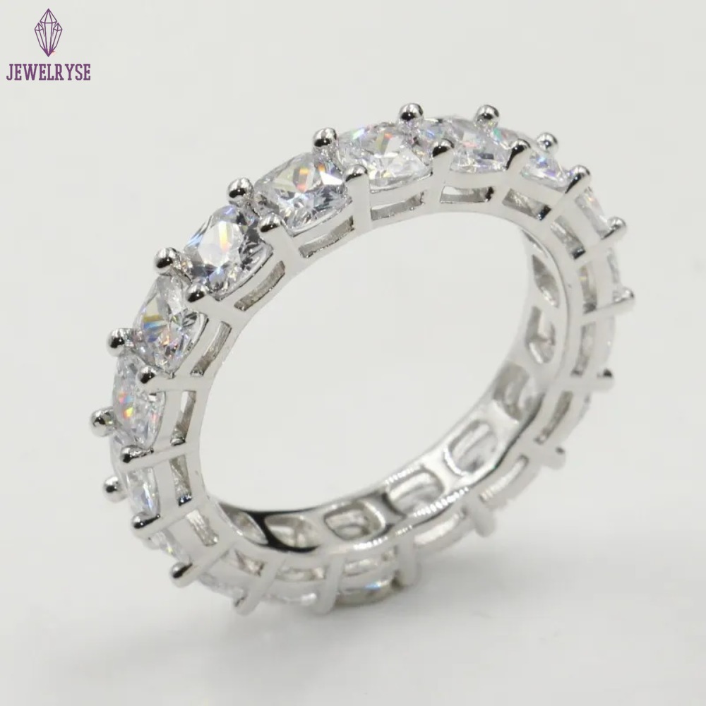 Choucong Top Selling Never Fade Sparkling Luxury Jewelry 925 Sterling Silver Princess Cut White Topaz CZ Diamond Promise Wedding Bridal Ring Gift