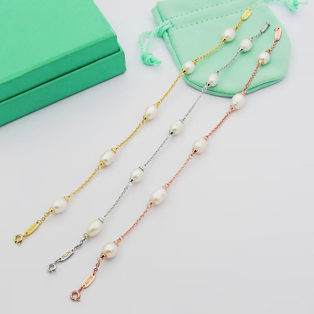 Luxury Pearl Bracelet Classic Double layer Beaded Bracelet Luxury Stainless Steel Designer Bracelet for Women 18k Gold Bracelet woman gift