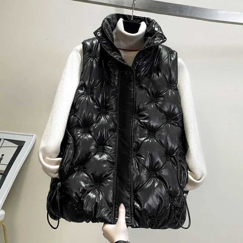 2025 New Down Cotton Waistcoat Womens Autumn Winter Parkas Thicken Warm Cotton-Padded Vests Coat Female Sleeveless Puffer VestsT251128