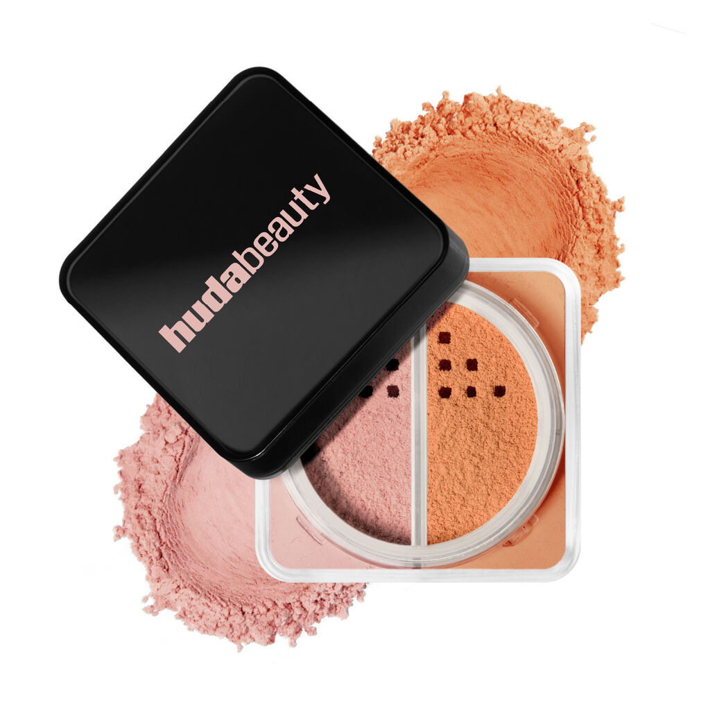 New Huda double effect Loose Powder Beauty Concealer Baking Setting Powder Easy Fixation Natural Face Finishing Oil-control Lasts And Does Not Come Off Nude