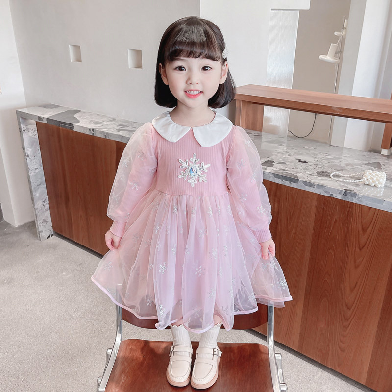 Disney baby designer clothing princess dress birthday outfit dress girls dress dress infant clothes princess Elsa dress children's net dress comf