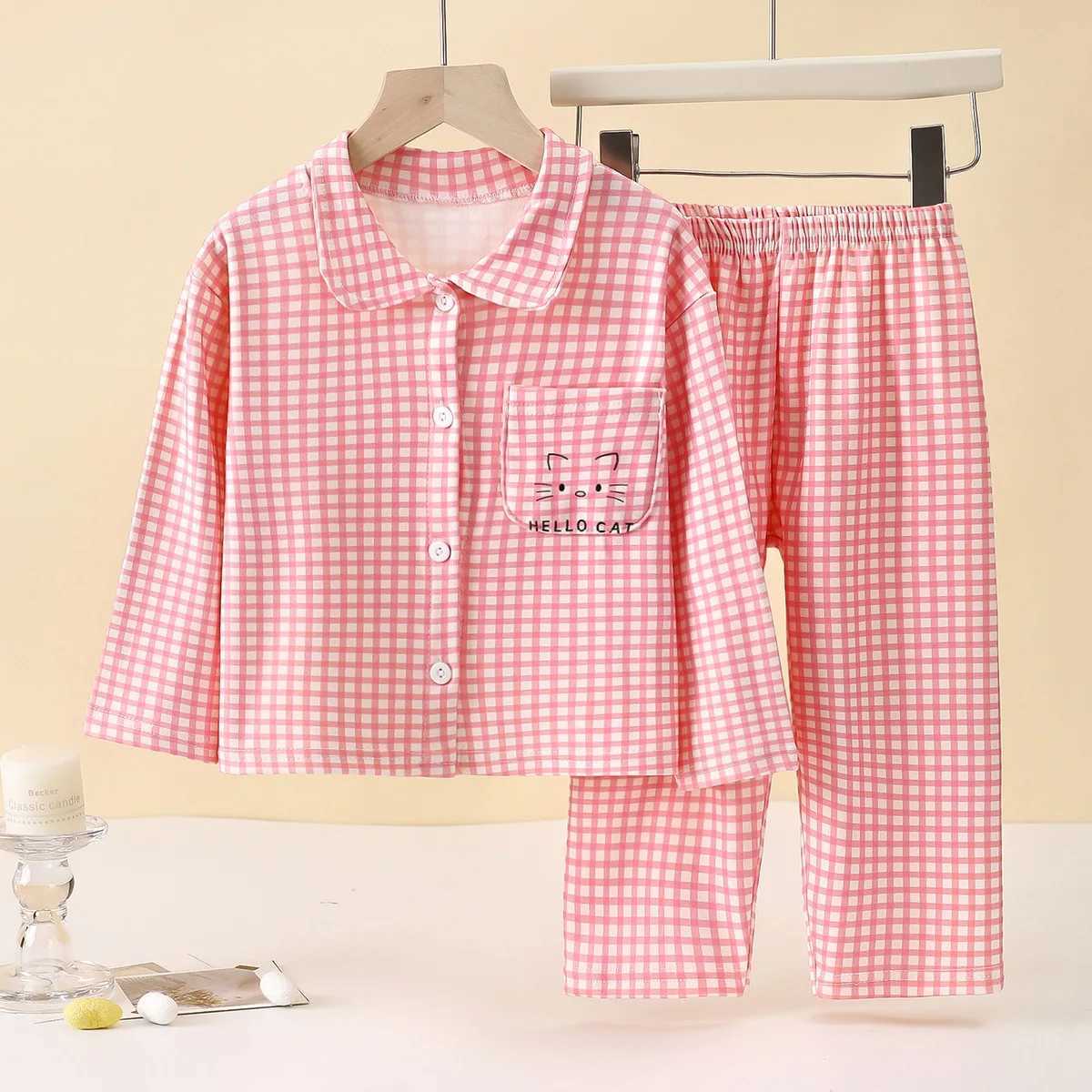 Kids Pajamas Suits Cute Animal Long Sleeve Night Wear Girls Boys Gift Homewear H260403