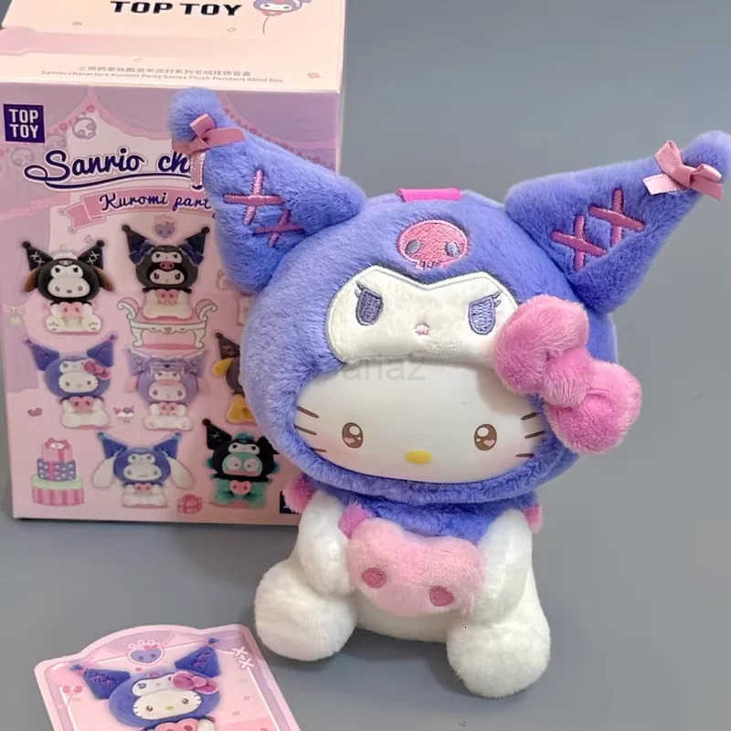 Sanrio New Genuine Kuromi Birthday Party Blind Box Vinyl Plush Series Mysterious Box Kawaii Trendy Toy Collection Christmas Gift H2512171
