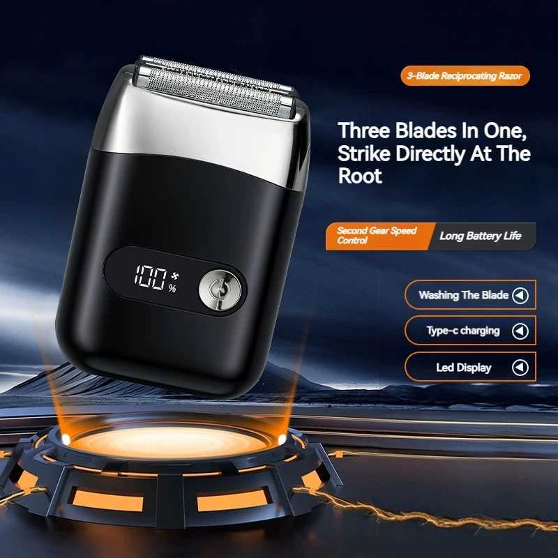 MOTA Mini Electric Shaver Digital Display Two-speed Adjustable TYPE-C Charging Shaver Three-headed Shaver C251128