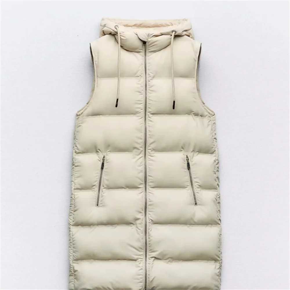 UNIZERA2023 Autumn and Winter New Womens Fashion Casual Loose Versatile Sleeveless Hooded Cotton Coat Tank Top Vest CoatT251128