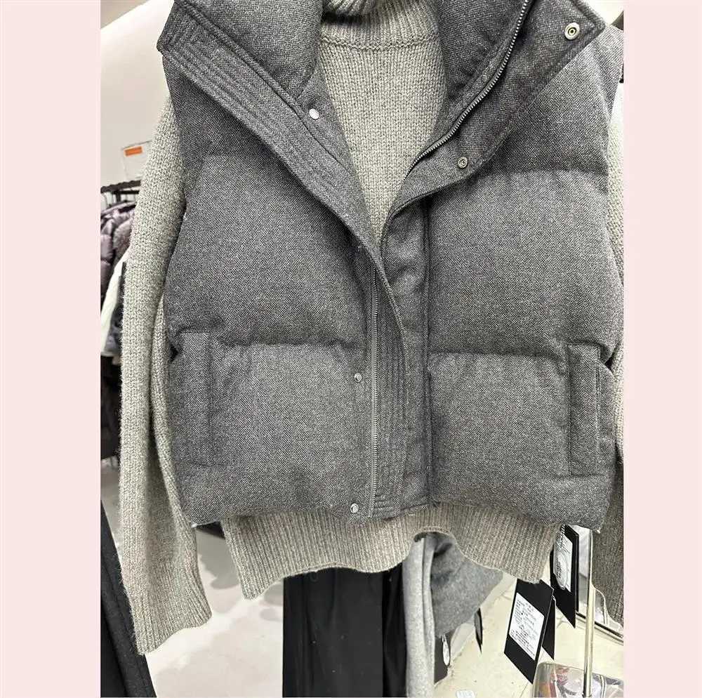2025 Korea Chic Streetwear Personalized Vest Short Parkas Casual Elegant Coat Advanced High Street Moda All-match Women JacketT251128