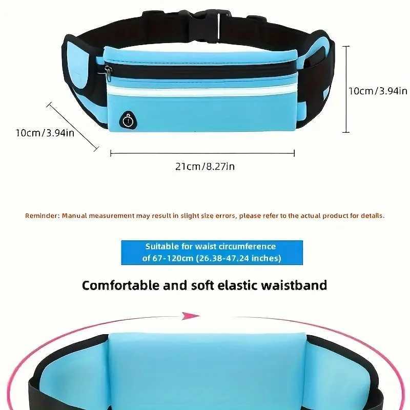 Large Sport Waist Pack - Multi-Pocket Reflective Durable For Running Cycling Hiking Red NylonT251128