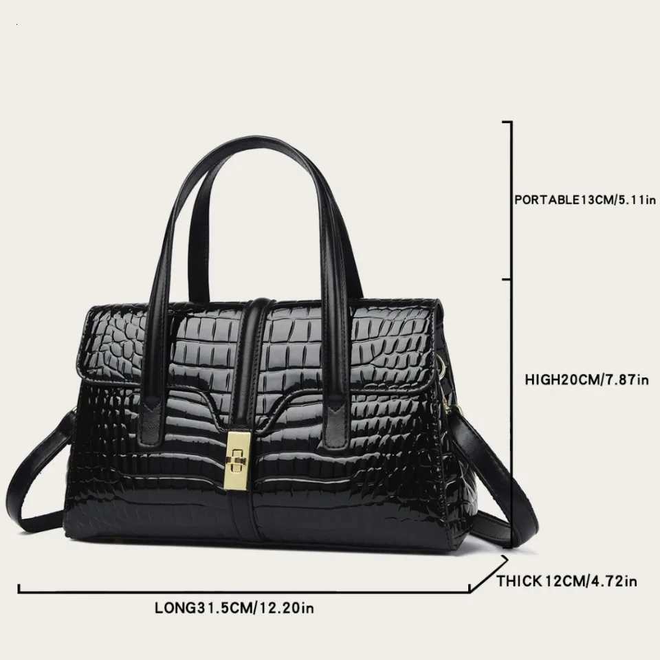 Luxury Shoulder Tote Bag Alligator Patent Leather Hand Bags for Women 2025 Designer Daily commuting Handbags HIgh Quality Sac K251128