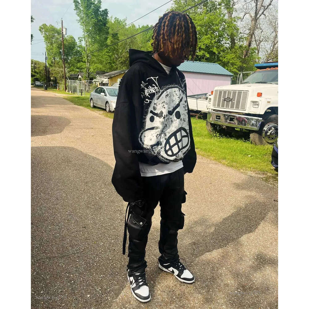 Men's Hoodies Sweatshirts Tenth Series Cartoon Print Anime Hoodie Y2k Men Women Oversized Loose Pullover Gothic Harajuku Sweatshirt Strtwear H241