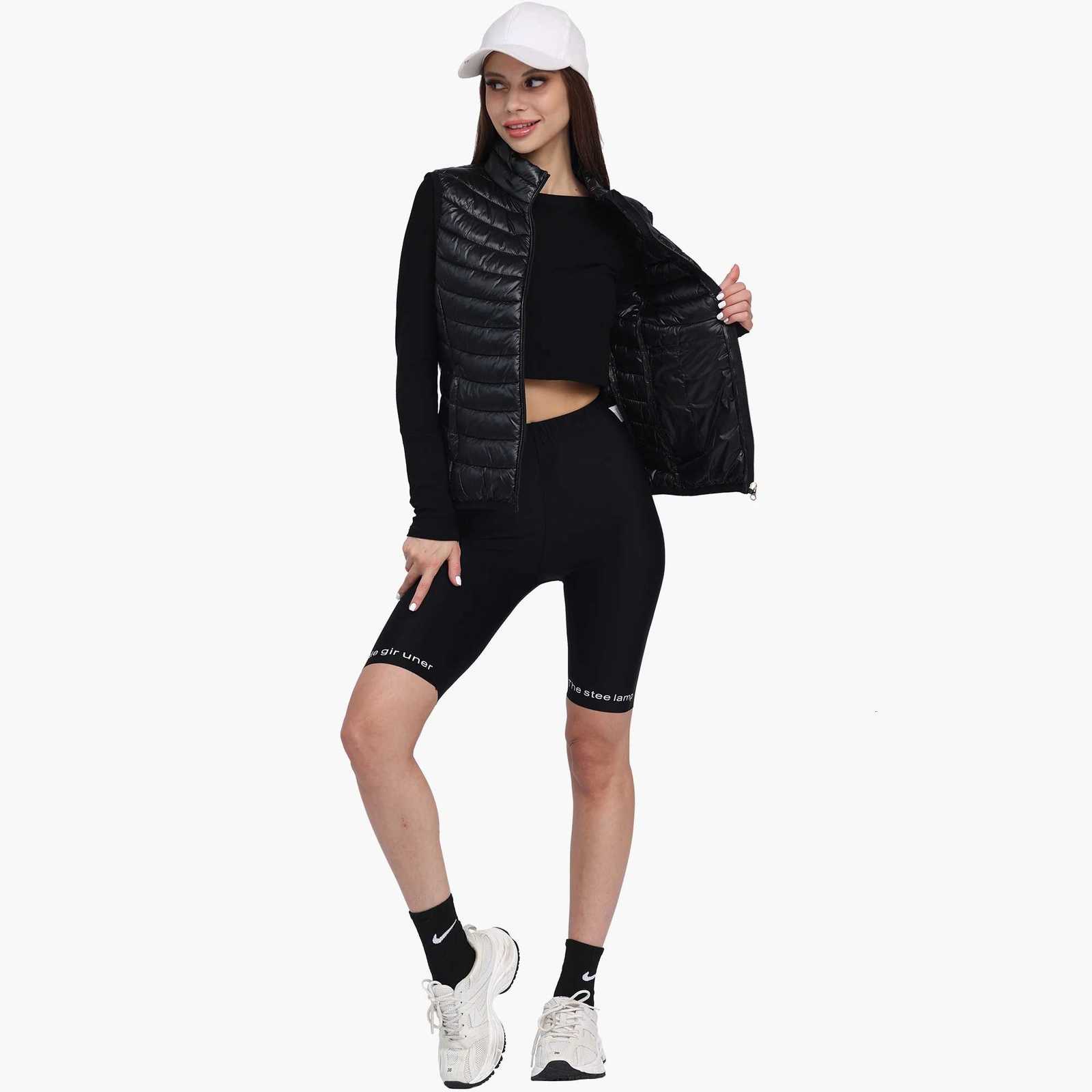 SANTELON Women Winter Lightweight Warm Packable Puffer Vest With Pockets Waterproof Sleeveless Stand Collar Coats OuterwearT251128