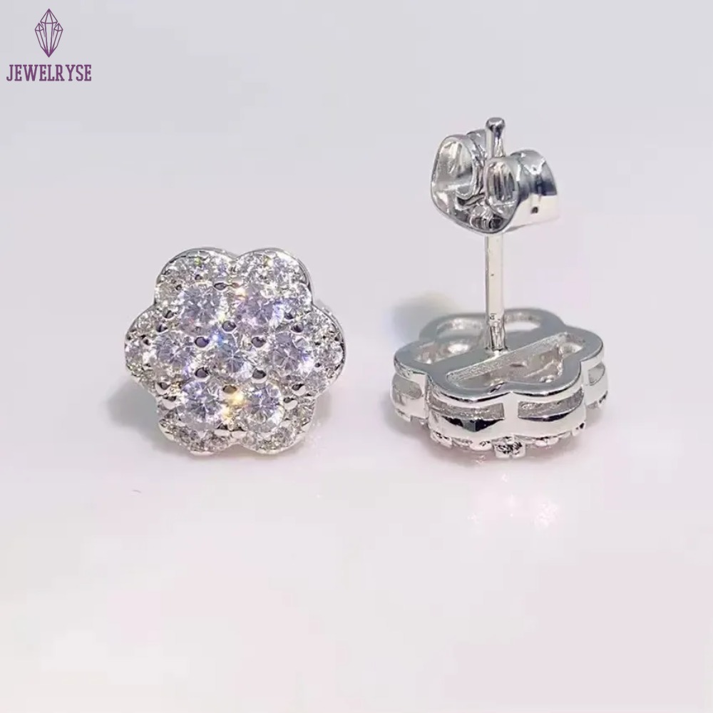 Fashion VVS Diamond Earrings Round Hip Hop Jewelry GRA Moissanite Screw Back Earring For Women