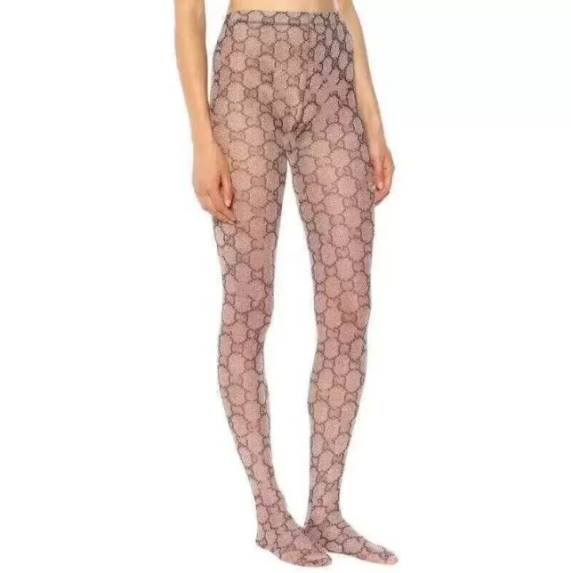 Stylish Sexy GGs Tights Fishnet Stockings khaki pantyhose with Double letter pattern Charm Lady Brand Underwear stockings Show off the perfect figure G G Apparel