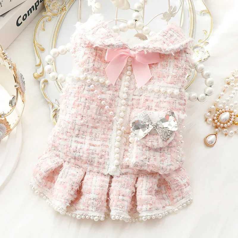 Ins luxury Winter Warm Cat Princess Dress Backpack Pink Luxury Fashion Design Thickened Skirt Dog Christmas Clothes M251128 H260130