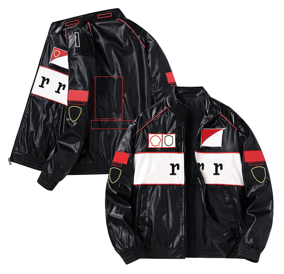 2025 New F1 Racing Windproof Motorcycle Riding Zip for Men/Women Vintage Biker Style Leather Jacket Warm Coat Unisex