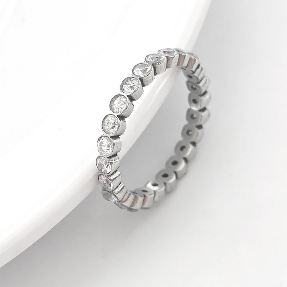 New INS Cool Style Fashionable Zircon Titanium Steel Honeycomb Geometric Ring Jewelry for Women