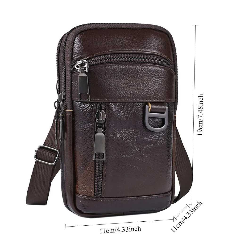 Men Stylish Crossbody Bag Waterproof High Quality Leather Retro Fanny Pack Lightweight Fashion Sling Bag Male Travel Outdoor BagT251128