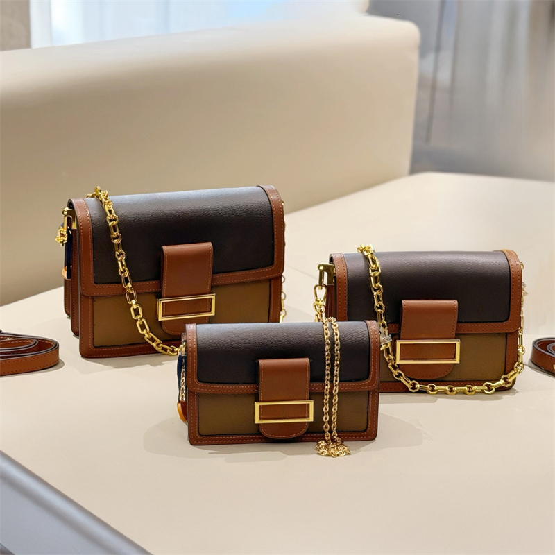 Brand Designer Leather Crossbody Bag, Chain Shoulder Flap Bag in 3 Size, Adjustable Strap Shoulder Purse Yuki015