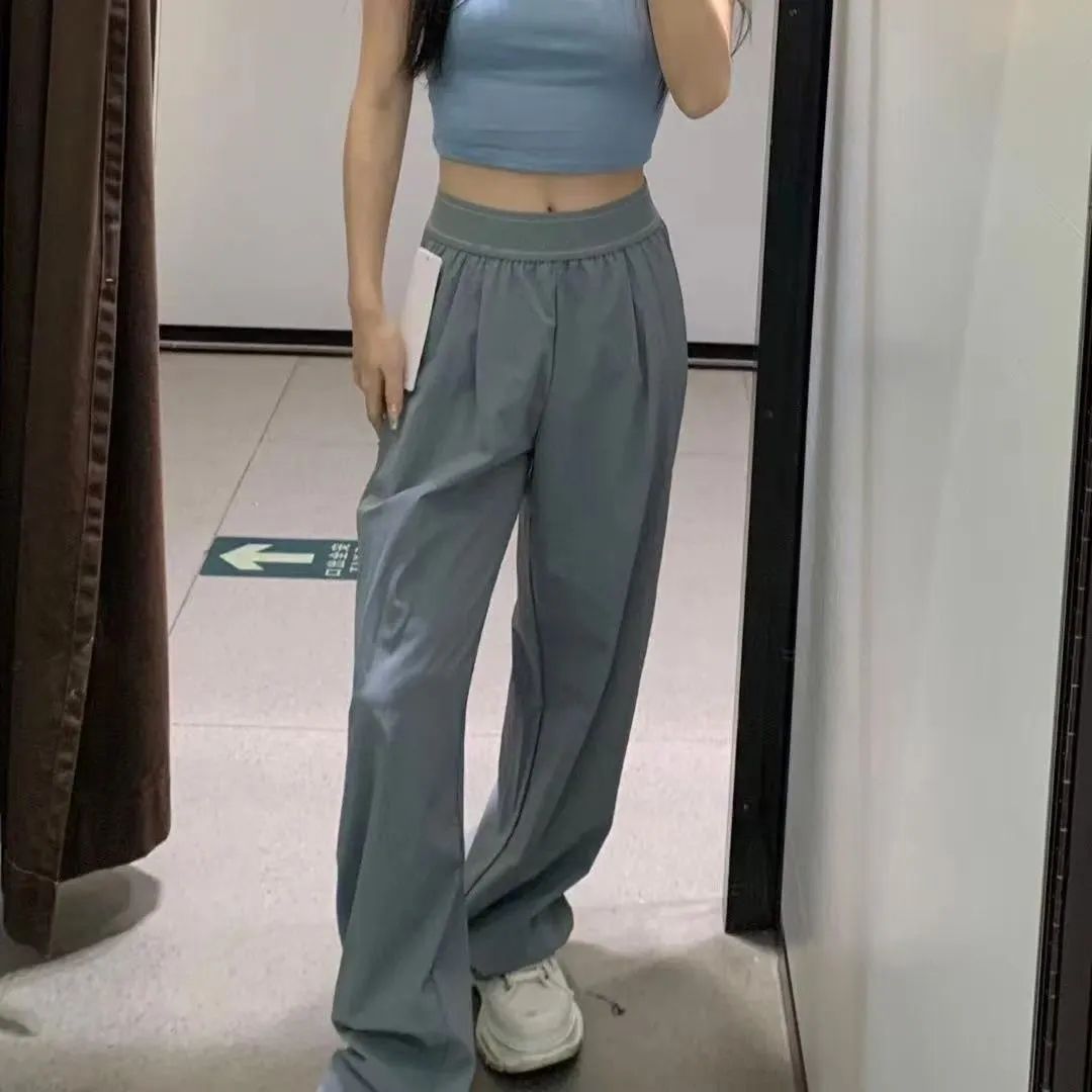 Designer Yoga Pants Gym Clothing Women Sports High-Waist Full-length Dance StudioTrousers Straight-Leg Suit Up Pant Jogger Sweatpants Wrinkle-resistan