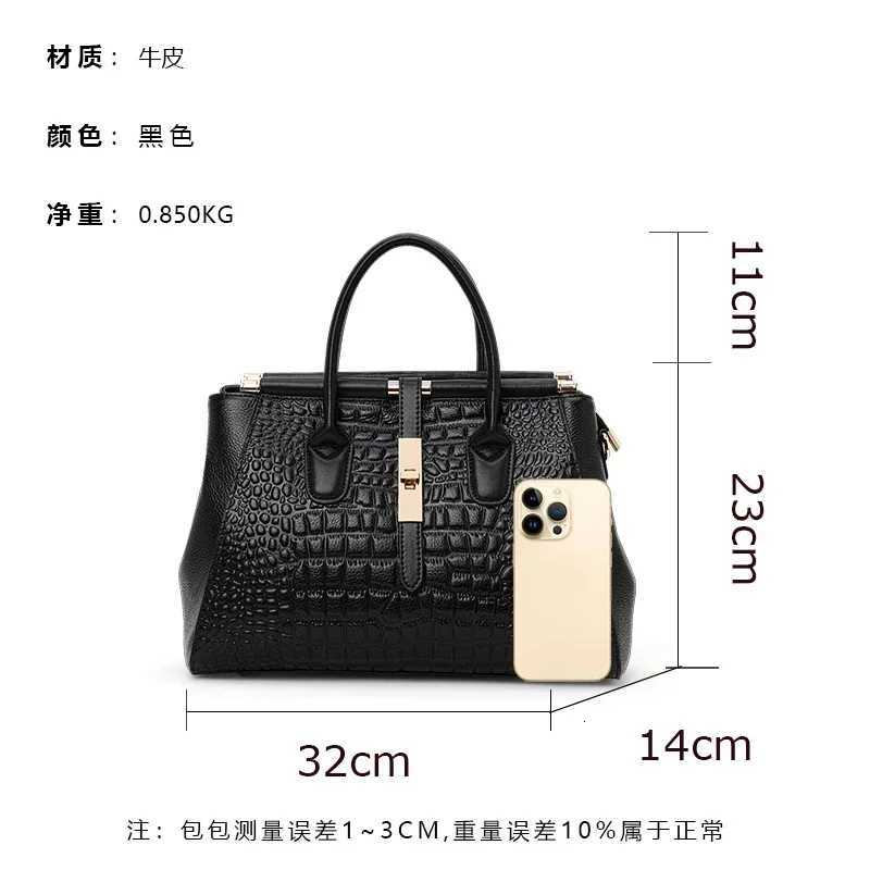 Aidrani Genuine leather womens handbag fashion crocodile pattern design high-end luxury cowhide bag large capacity K251128