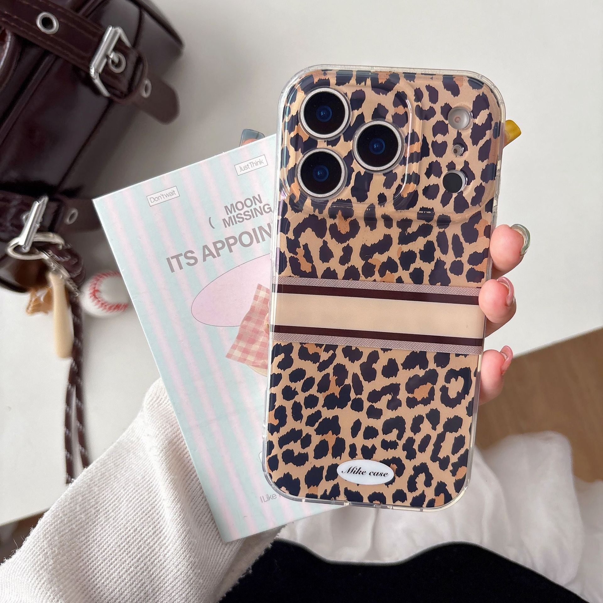 Leopard Print Phone Case iPhone 17 Pro Max Compatible with Apple 16 New Full Coverage Soft Edge Hard Protective Case