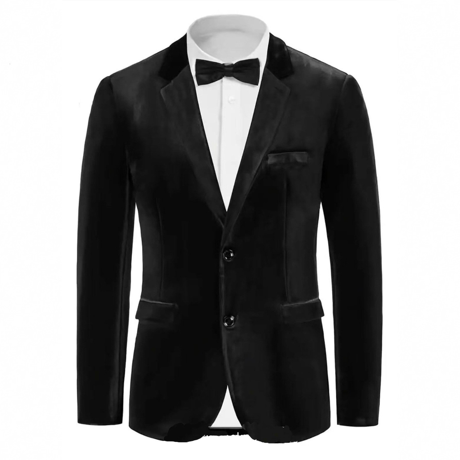 2025 Autumn Winter New Mens Casual Slim Fit Velvet Blazer Small Suit Trend