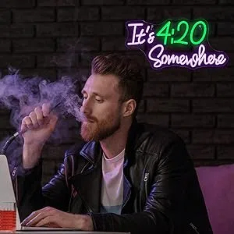 4:20 Chic Customizable 'Somewheresville' Dual Color Neon Lighting Fixture Ideal for Modern Spaces