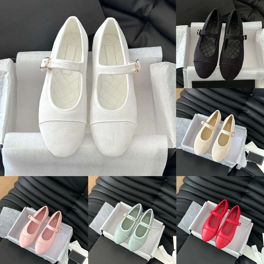 10 a designer woman shoe Luxury Mary Jane ballet flat Classic Cotton Fabric strap sandal loafers womens flat Dress Office shoes genuine leather Round toe slip on shoes