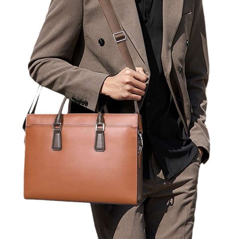Luxury Bags Designer New Tote Leather Anti-Theft Code Lock Laptop Shoulder Bags Briefcase Top Cowhide Business Men's Cross Body
