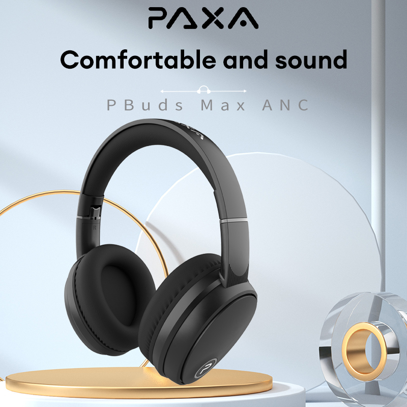PAXA PBuds Max ANC Wireless Bluetooth Headphones with ANC 43dB Active Noise Cancellation Hi-Res LDAC Spatial Audio Headset