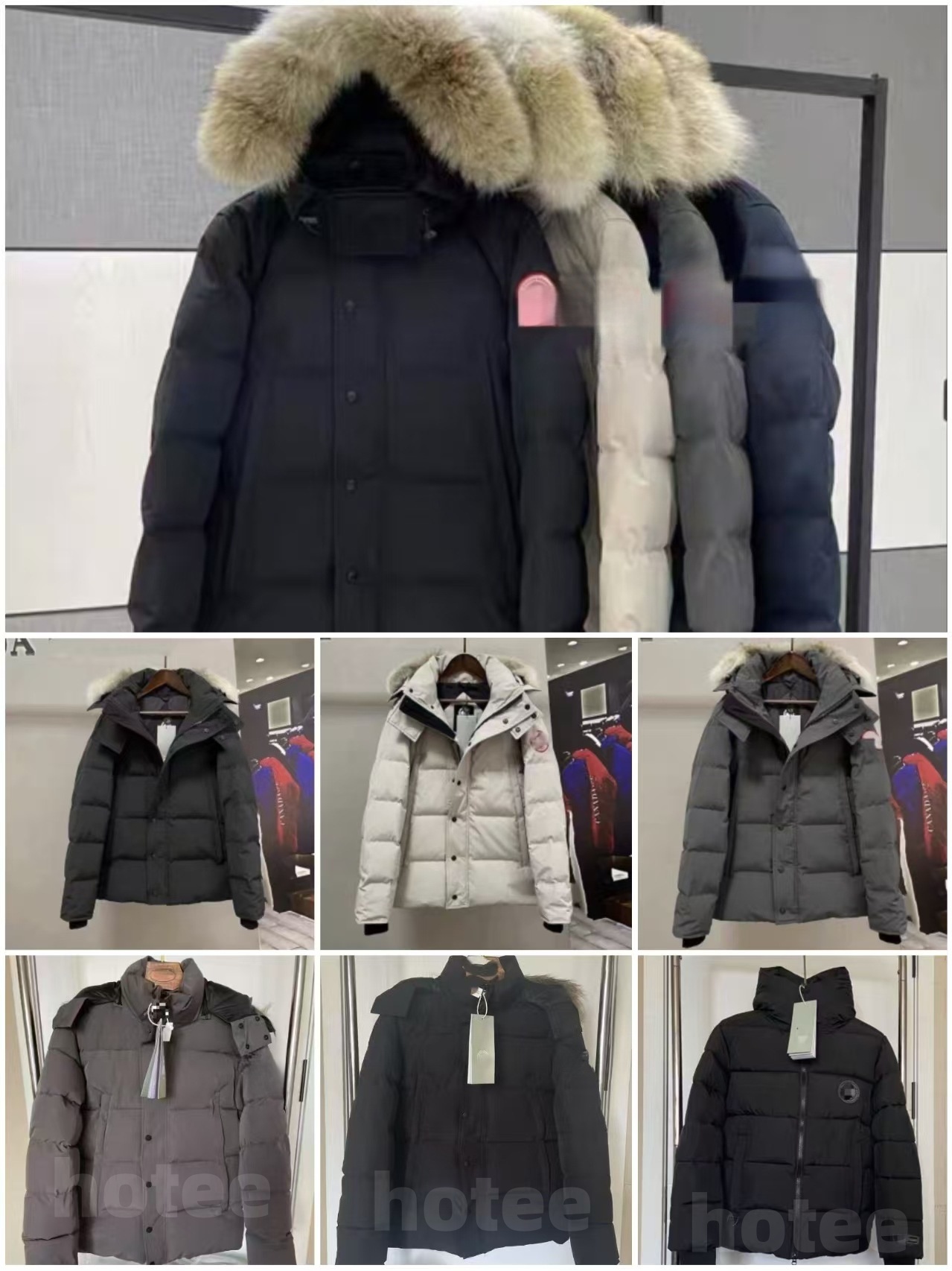 Canadas Jacket Goose Jacket Mens Designer Winter Warm Wolf Fur Hood Parka Pocket Windbreaker Luxury Goosecoats Down CoatWomens Doudoune Puffer Canadas Jacket
