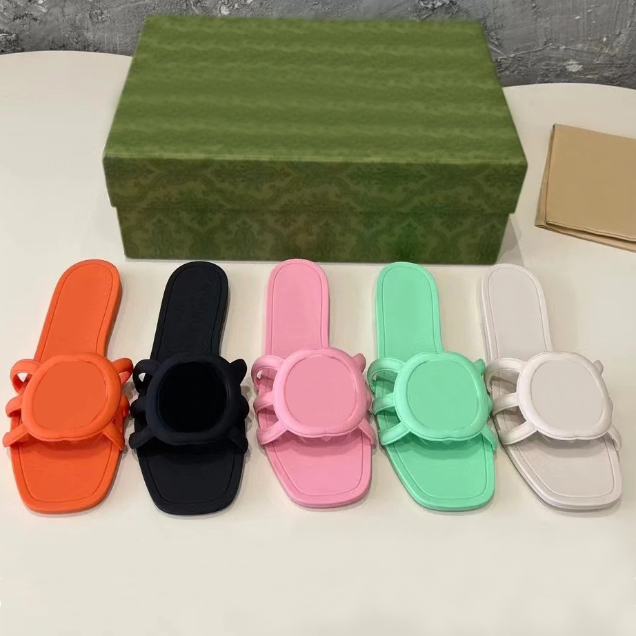 Designer Sandals, Women's Slippers, Rubber Slippers, Women's Flat Beach Jelly, Orange Summer Autumn Mules, Outdoor Waterproof Luxury Sandals, AAAAA+