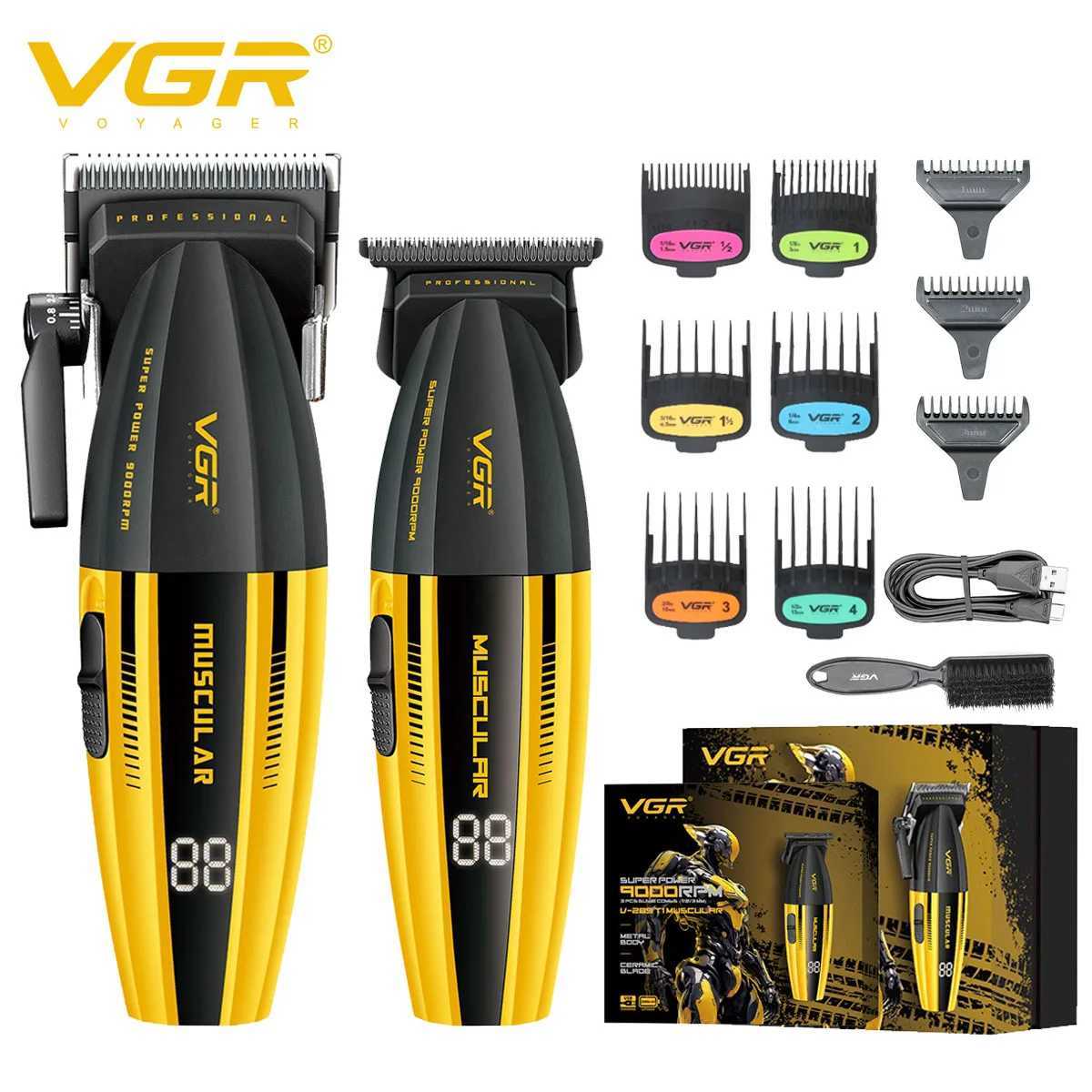 VGR Hair Trimmer Professional Hair Clippers Electric Trimmer Adjustable Hair Cut Machine Metal Clippers and Trimmers Set V-285 H251220