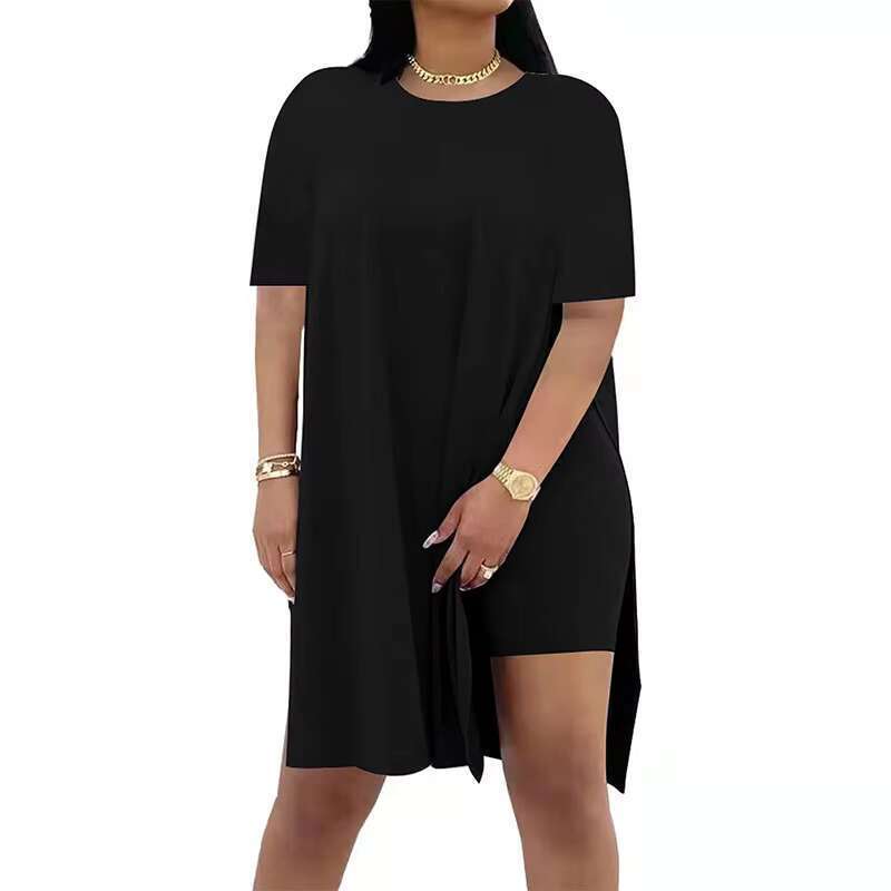 Fashion Women's Long T-shirt and Shorts Two Piece Set Breathable Plus Size Short Sleeve Sportswear for Women
