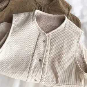 Corduroy Lamb Fur Retro Warmth Thick Vest for Women in Autumn and Winter New Sleeveless VestT251128