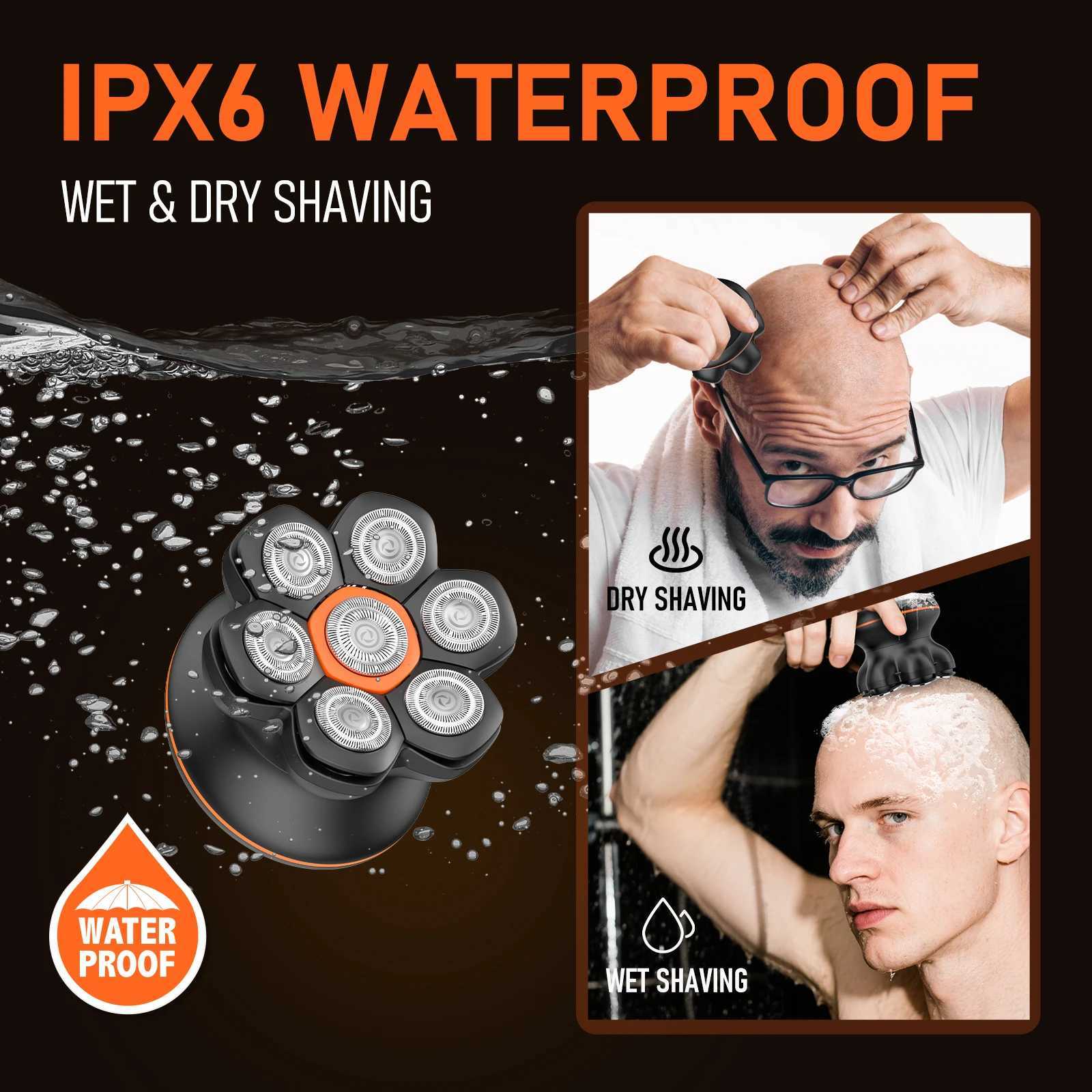 MAXGROOM 7D Electric Shaver For Man Blad Hair Trimmer Waterproof Head Shaver Beard Trimmer USB Rechargeable Head Shaving Machine C251128
