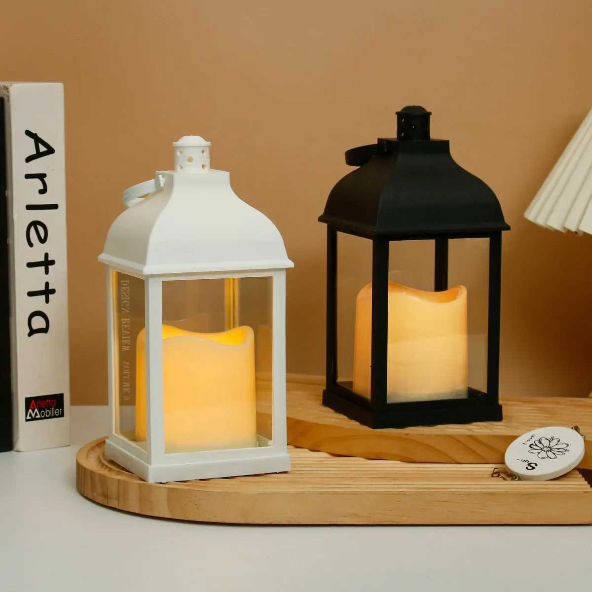 Portable LED Candle Lamps Night Camping Tent Lanterns Outdoor Garden Desk Holiday Atmosphere Retro Night Light Decorative Lamps M251128