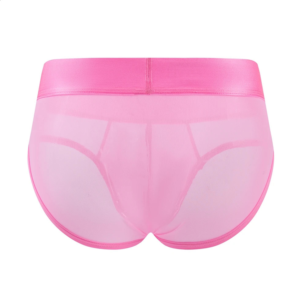 Breathable mens anti slip bikini athlete shorts underwear sexy transparent mesh ice silk 250420m