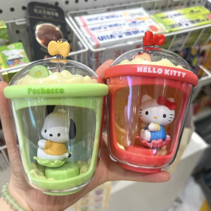Sanrio Milk Tea Cup Series Genuine Characters Photodynamic Music Creative Cute Hand-Made Movable Ornaments GirlS Birthday Gift H2512171