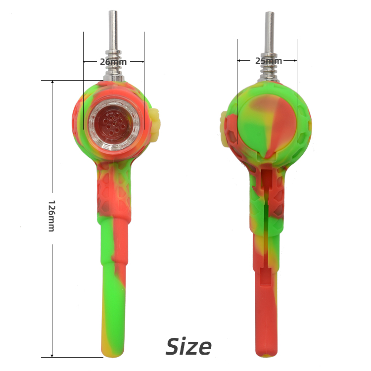 Silicone Smoking Hand Pipes Kit Silicone Pad Mat Smoke Wax Tools Kit For Tobacco Dry Herb Spoon Silicone Pipes With Hookah nectar collector tobacco Ac