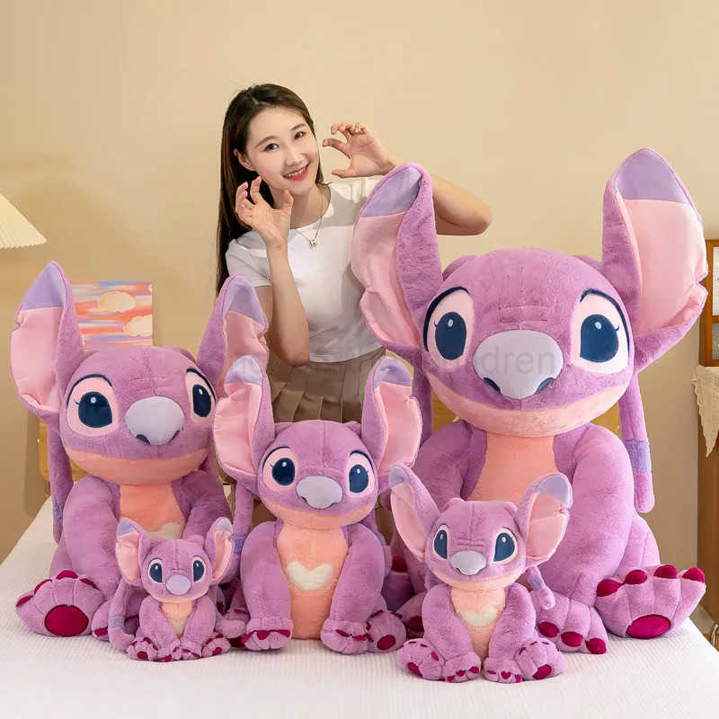 Disney 30/45/60/80cm Disney Large Lilo Stitch Stuffed Plush Toy Sewing Doll Soft Kawaii Room Decoration Pillow Toy Girl Christmas Gift W20250428