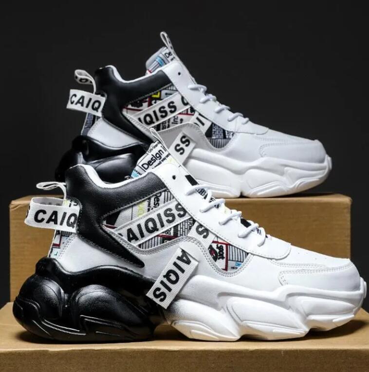 Autumn men's shoes summer high school basketball sports running shoes for teenagers casual high cut thick soled dad sneakers Z 11.4-5