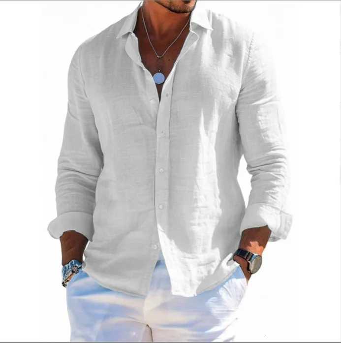 2025 Autumn Winter Mens Thermal Fleece Long Sleeve V Neck solid color Button Casual Polo ShirtW251128