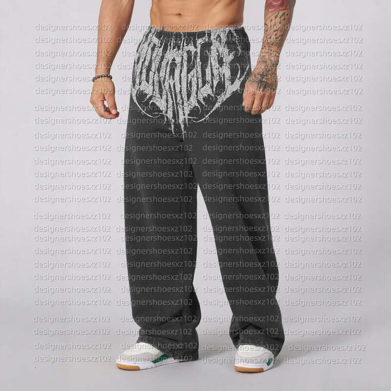 Younglas Sport Sweatpants Younglas Mens Designer American New Style Mens Sports Pants Jogging Muscle Fitness Casual Loose Straight Jogger Pants Size S-XXL