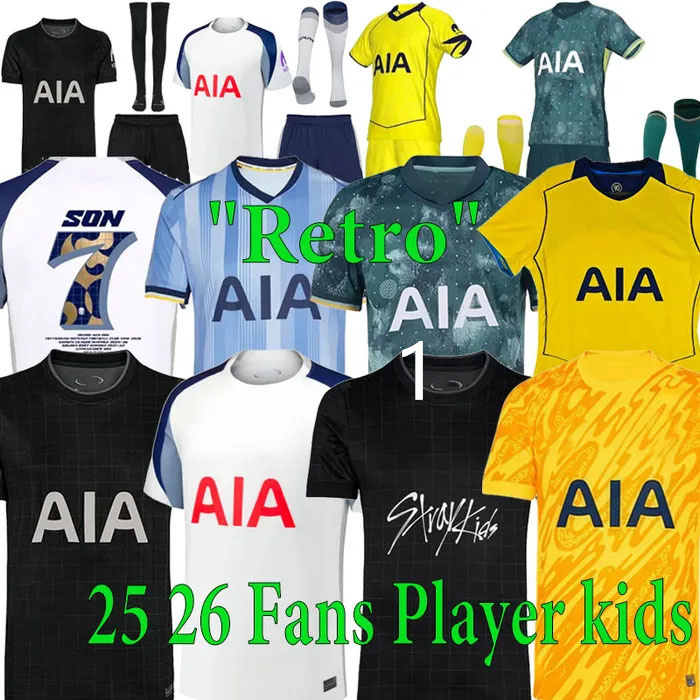 25 26 KULUSEVSKI KANE SON spur Soccer Jerseys RICHARLISON HOJBJERG SPENCE PERISIC DIER LUCAS ROMERO Retro Tottenhamn Football Shirt Tracksuit men kids kit2