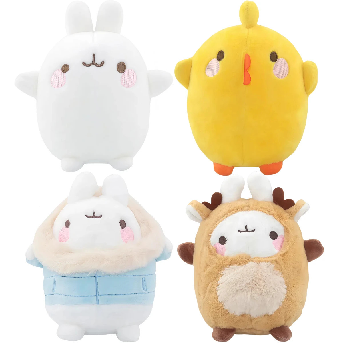4 style Genuine MOLANG Piu Plush Toy Pendant Cartoon Animal Rabbit Chick Cute Keychain Stuffed Doll for Child Christmas Gift 251103