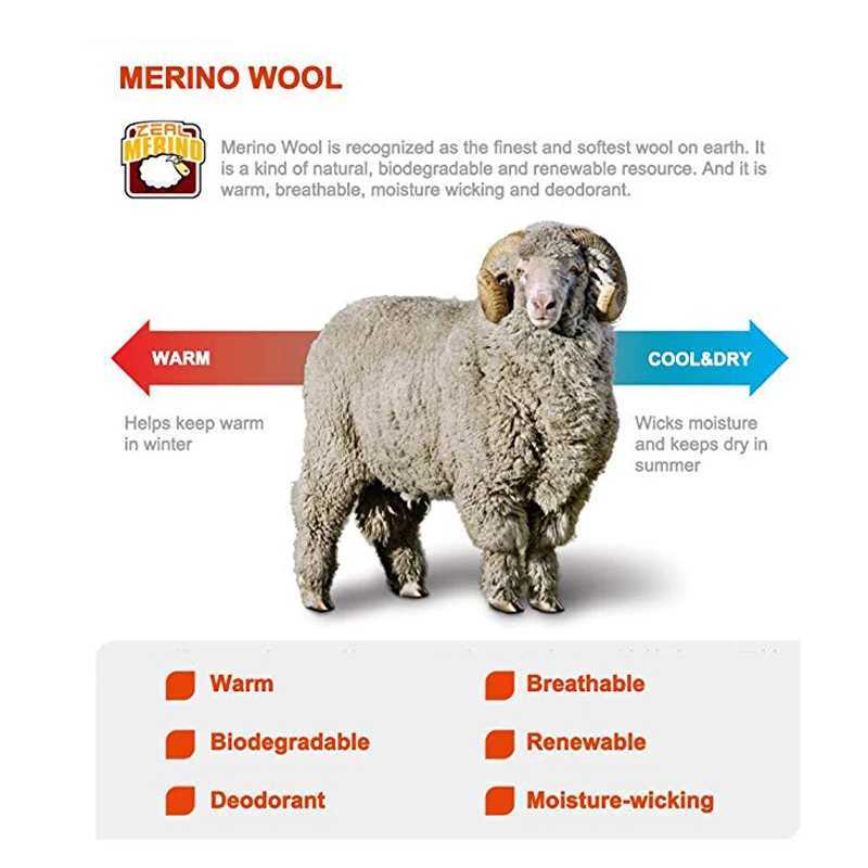 ZEALWOOD Hiking Trekking Mens Womens Thick Merino Wool Socks Warm Thermal Winter Cold Snow Outdoor Sports Cushion 1/3 Pairs J251128