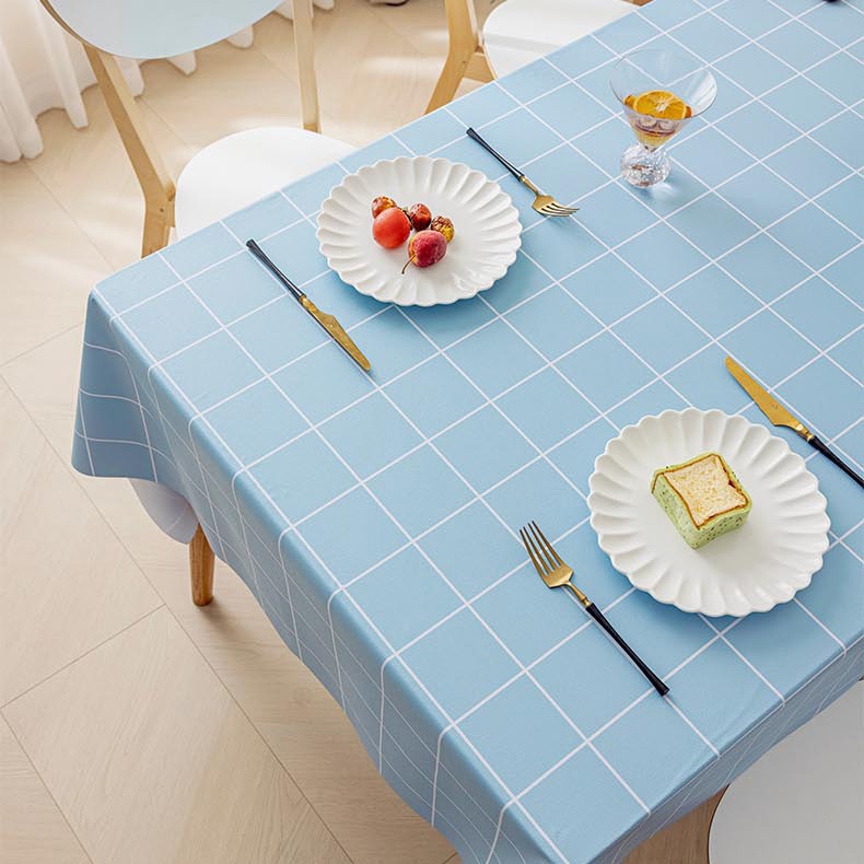 T0264 PVC tablecloth waterproof and oil-proof washable coffee table tablecloth rectangular light luxury diamond tablecloth wholesale