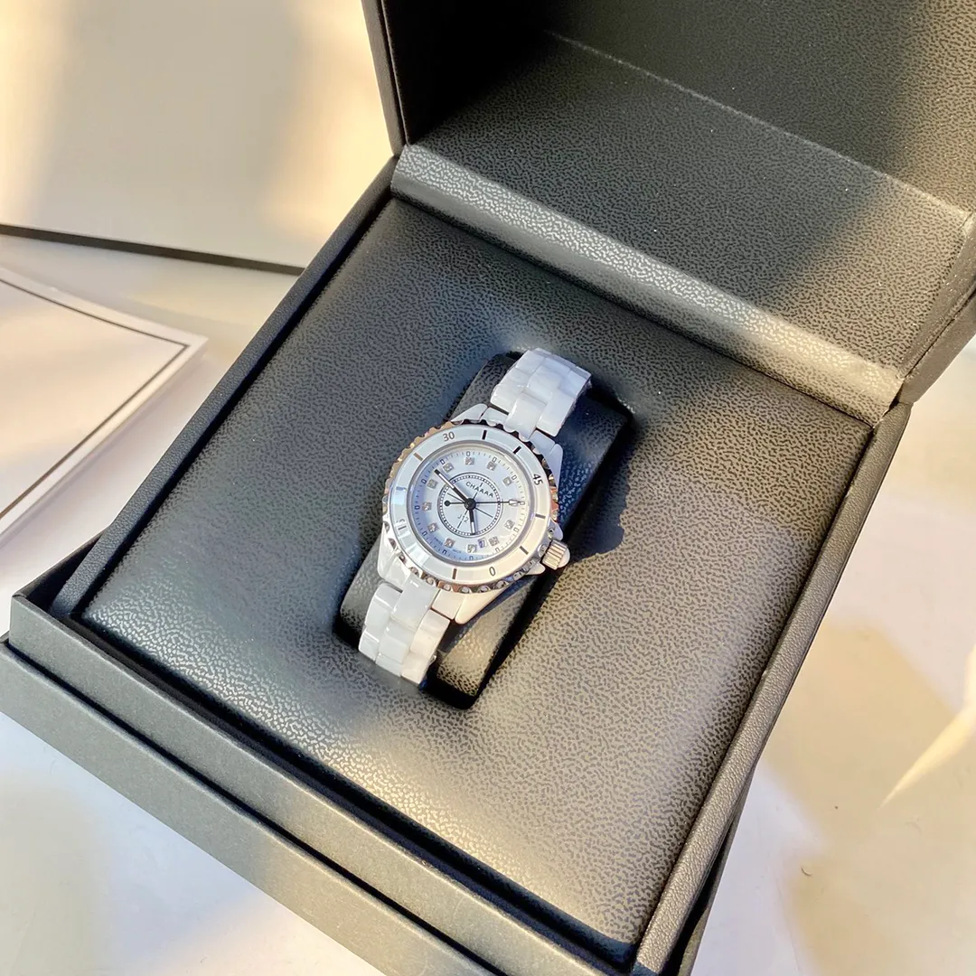 Watch with box, designer watch, luxury watch, designer model 38mm, formal event or travel, high-quality materials, gift box, ceramic ladies' watch, extremely exqu