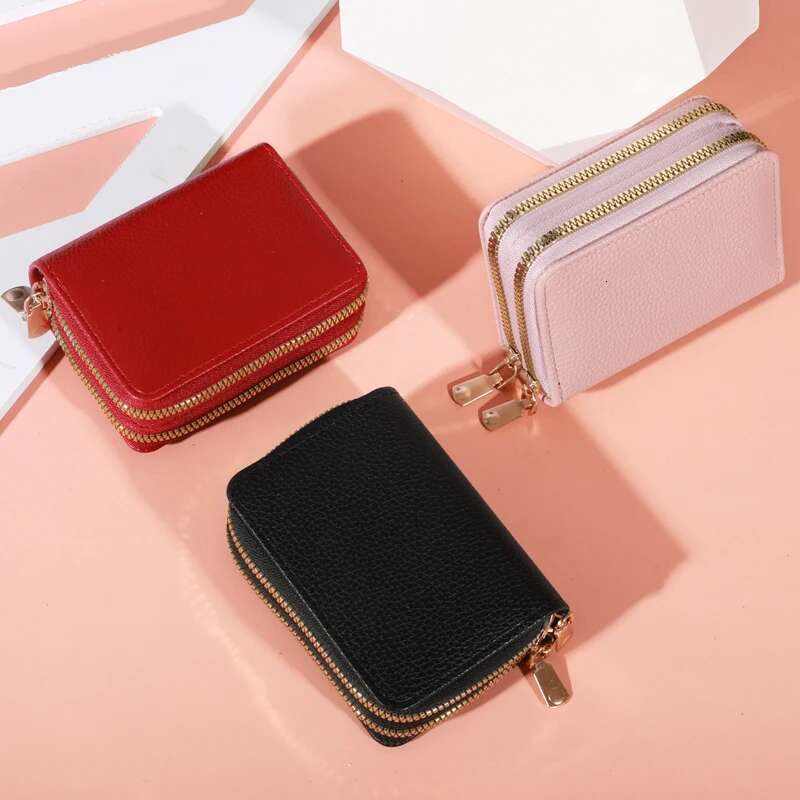 Women Short Style LycheePattern Fashion Large Capacity Multi CaroSlot Coin Purse With Zipper designer wallet